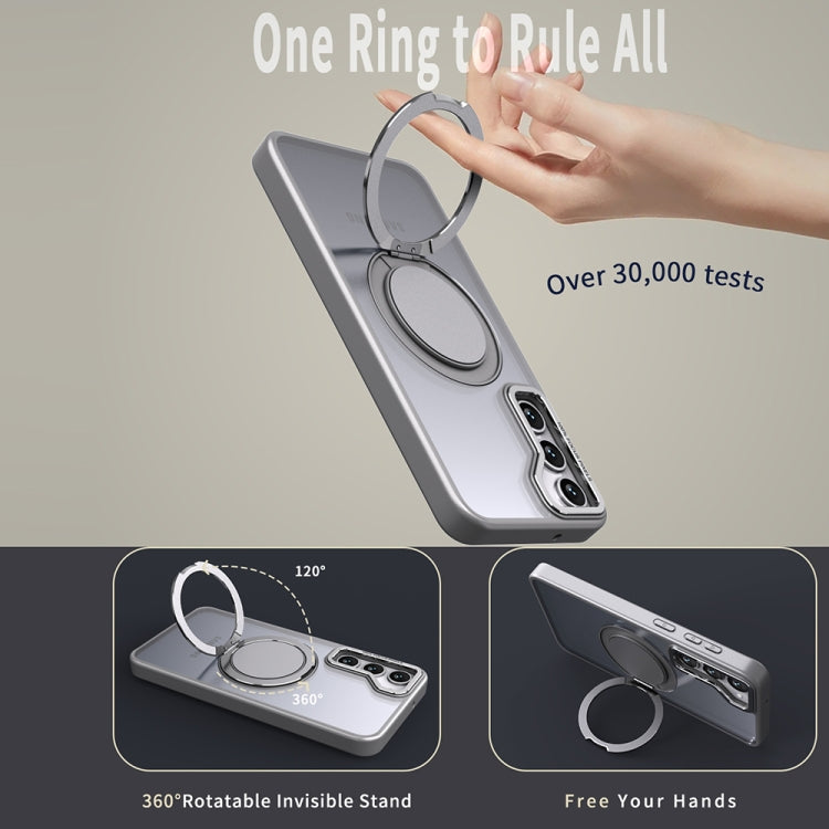 For Samsung Galaxy S24 5G 360-degree Rotating MagSafe Magnetic Holder Phone Case(Titanium Grey) - Galaxy S24 5G Cases by buy2fix | Online Shopping UK | buy2fix