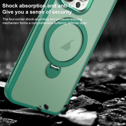 For iPhone 13 Pro Max MagSafe Magnetic Holder Breathable Phone Case(Green) - iPhone 13 Pro Max Cases by buy2fix | Online Shopping UK | buy2fix