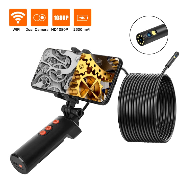 F280 1080P IP68 Waterproof Dual Camera WiFi Digital Endoscope, Length:5m Hard Cable(Black) - Consumer Electronics by buy2fix | Online Shopping UK | buy2fix