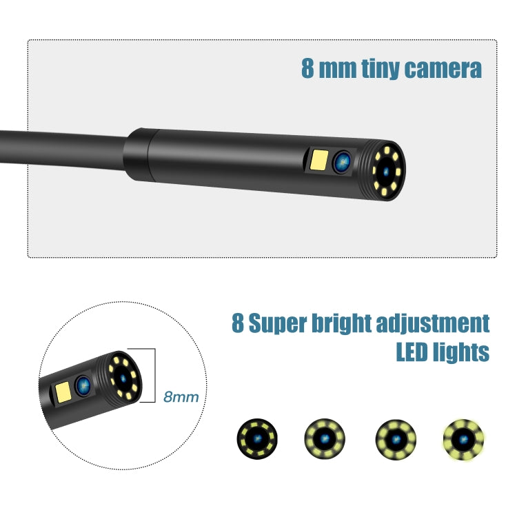 P40 8mm 1080P IP68 Waterproof 4.3 inch Highlight Screen Dual Camera Digital Endoscope, Length:2m Hard Cable - Consumer Electronics by buy2fix | Online Shopping UK | buy2fix