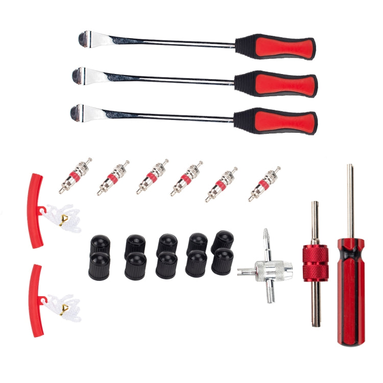 24 in 1 Car / Motorcycle Tire Repair Tool Spoon Tire Spoons Lever Tire Changing Tools with Red Tyre Protector - In Car by buy2fix | Online Shopping UK | buy2fix