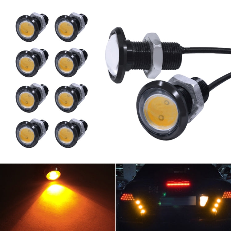 10 PCS 18mm 1.5W DC9-80V Motorcycle Eagle Eye Light Single Lens(Yellow Light) - Eagle Eye Lights by buy2fix | Online Shopping UK | buy2fix