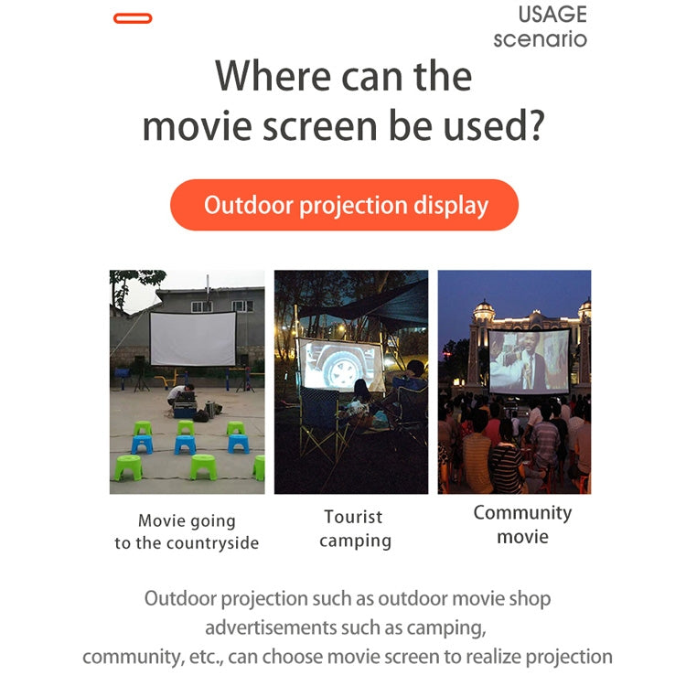 Simple Folding High Density Polyester Projector Film Curtain, Size:120 inch (16:9) Projection Area: 265x150cm - Consumer Electronics by buy2fix | Online Shopping UK | buy2fix