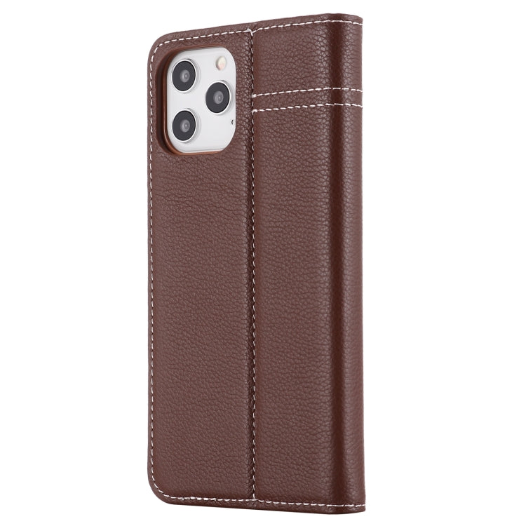 For iPhone 12 Pro Max GEBEI Top-grain Leather Horizontal Flip Protective Case with Holder & Card Slots(Brown) - iPhone 12 Pro Max Cases by GEBEI | Online Shopping UK | buy2fix