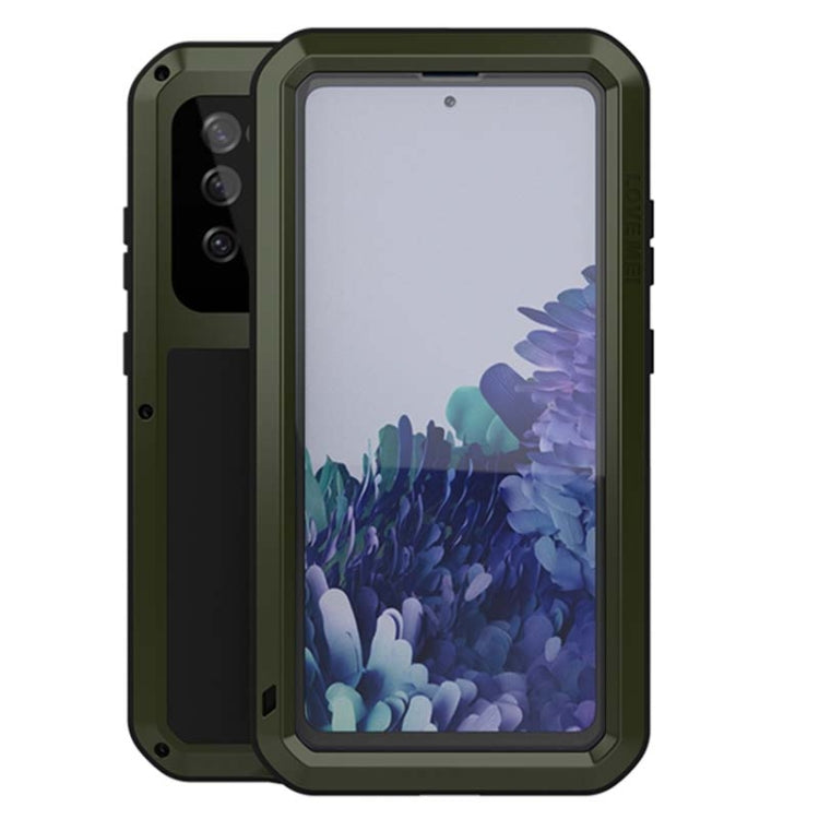 For Samsung Galaxy S20 FE LOVE MEI Metal Shockproof Waterproof Dustproof Protective Case with Glass(Army Green) - Samsung Accessories by NILLKIN | Online Shopping UK | buy2fix