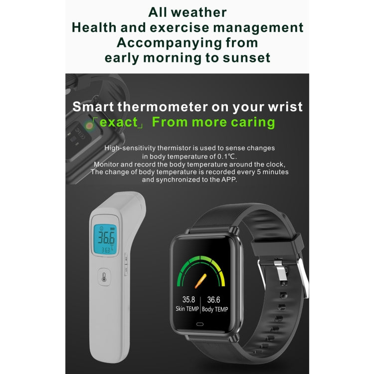 Q9T 1.3 inch TFT Touch Screen Dual-mode Bluetooth Smart Watch, Support Body Temperature Detection / Blood Oxygen Monitor / Blood Pressure Monitor(Green) - Smart Wear by buy2fix | Online Shopping UK | buy2fix