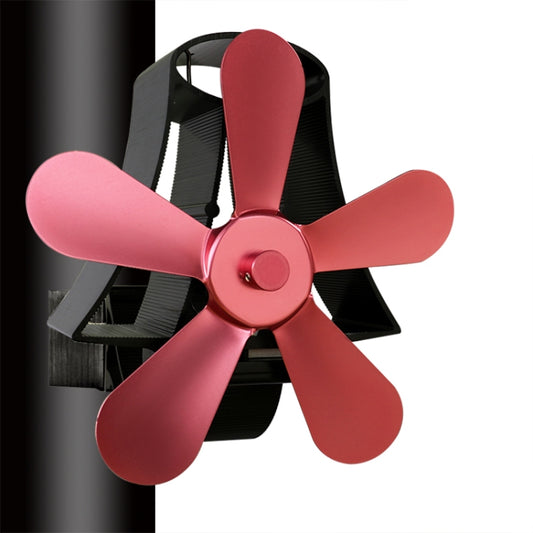 YL-106 5-Blade High Temperature Aluminum Heat Powered Fireplace Stove Fan(Rose Red) - Consumer Electronics by buy2fix | Online Shopping UK | buy2fix