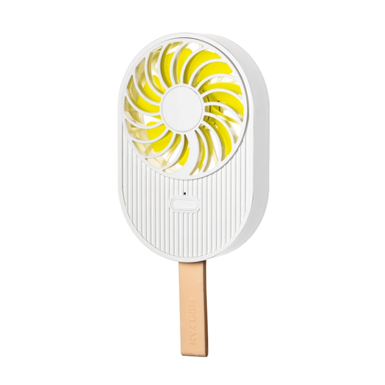 LLD-17 0.7-1.2W Ice Cream Shape Portable 2 Speed Control USB Charging Handheld Fan with Lanyard (White) - Consumer Electronics by buy2fix | Online Shopping UK | buy2fix