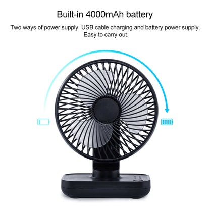 D606 4W USB Rechargeable Portable Four-speed Adjustable Desktop Fan(Black) - Electric Fans by buy2fix | Online Shopping UK | buy2fix