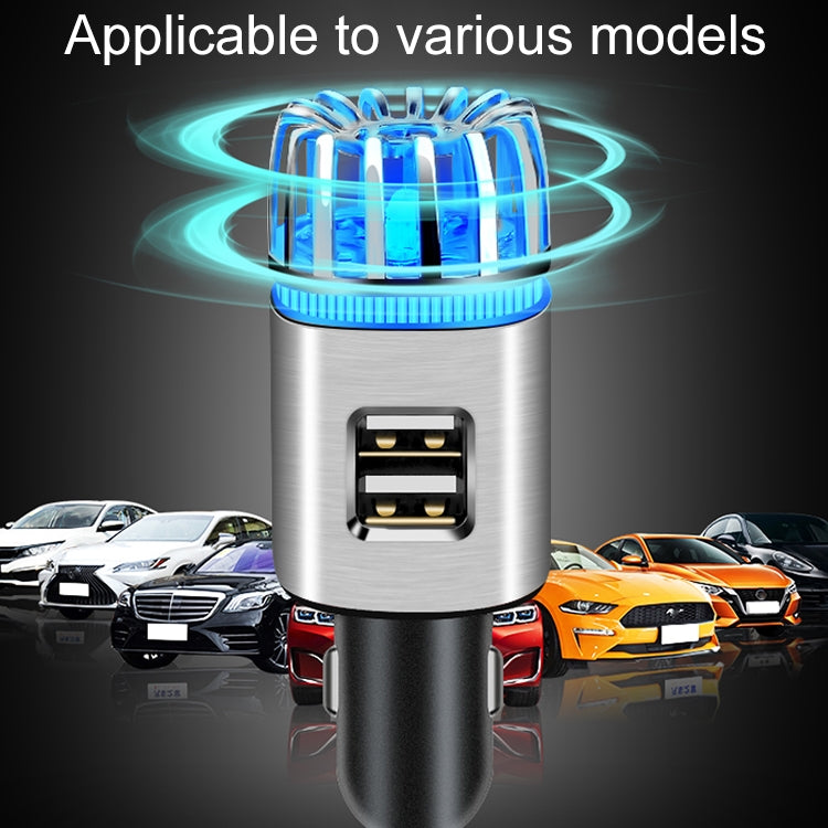 2 in 1 Car Negative-ion  Aromatherapy Air Purifier Humidifier + Dual USB Port Car Charger (Gold) - Air Purifier by buy2fix | Online Shopping UK | buy2fix