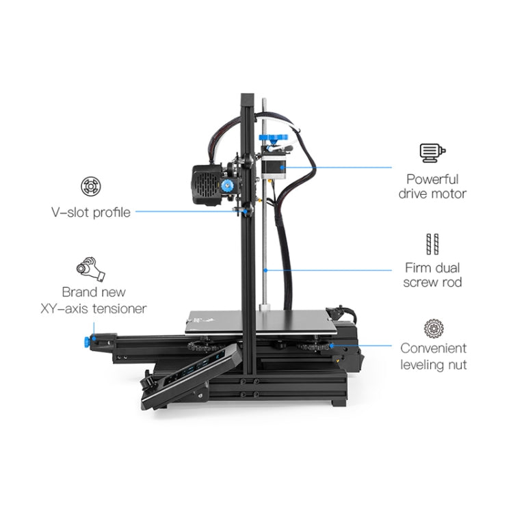 CREALITY Ender-3 V2 Craborundom Glass Platform Ultra-silent DIY 3D Printer, Print Size : 22 x 22 x 25cm, UK Plug - 3D Printer by Creality | Online Shopping UK | buy2fix