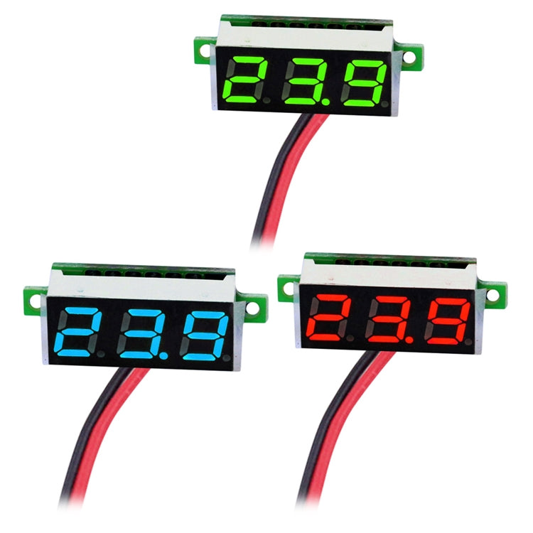 10 PCS 0.36 inch 2 Wires Digital Voltage Meter, Color Light Display, Measure Voltage: DC 2.5-30V (Blue) - Consumer Electronics by buy2fix | Online Shopping UK | buy2fix