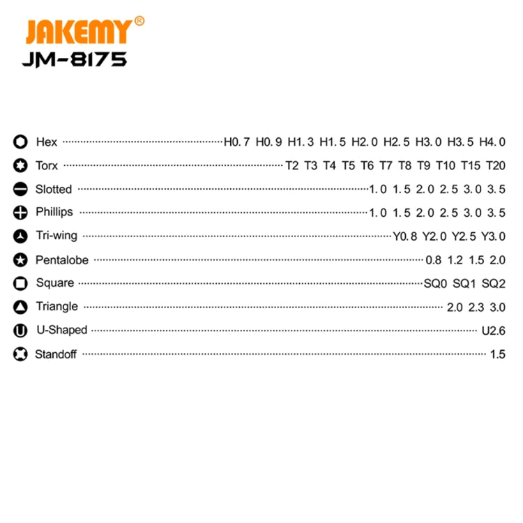 JAKEMY JM-8175 50 in 1 Double-sided Outer Box Multifunctional and Precision Screwdriver Tool Set - Screwdriver Set by JAKEMY | Online Shopping UK | buy2fix