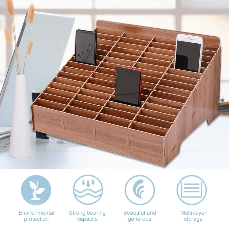 Wooden Multi-cell Mobile Phone Film Stand Desktop Accessories Display Rack, 14 Grids, Size: 21x17x16cm (Brown) - Home & Garden by buy2fix | Online Shopping UK | buy2fix