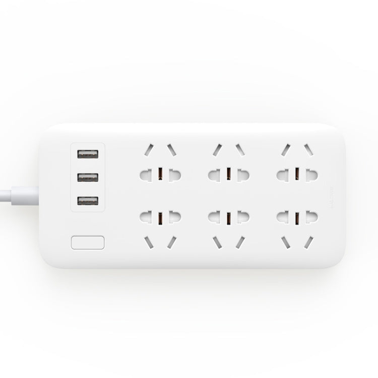 Original Xiaomi Mijia Smart 6 New Chinese Standard Sockets 5V/2.1A 3-USB Ports Power Strip Patch Board Plug Board Basic Edition with Circular Indicator Light(White) - Consumer Electronics by Xiaomi | Online Shopping UK | buy2fix