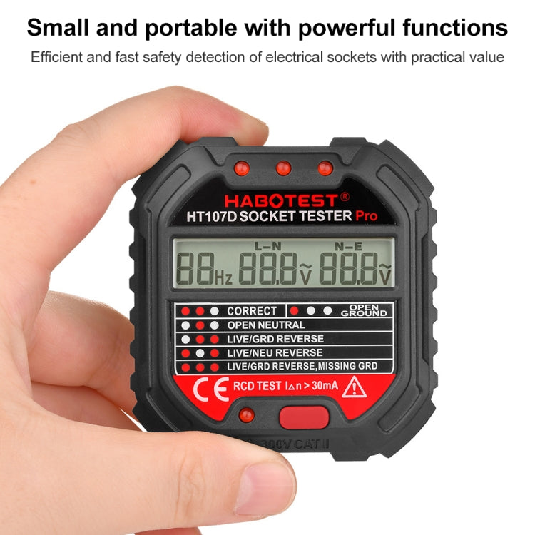 HABOTESA HT107D Multifunctional Digital Display Socket Tester (US Plug) - Consumer Electronics by buy2fix | Online Shopping UK | buy2fix