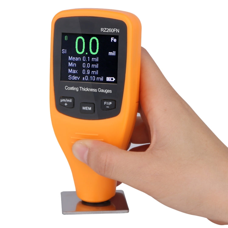 RZ260FN Ferrous & Non-Ferrous 2 in 1 LCD Display Ultrasonic Coating Paint Thickness Gauge Meter Tools (Orange) - Coating Thickness Gauge by buy2fix | Online Shopping UK | buy2fix