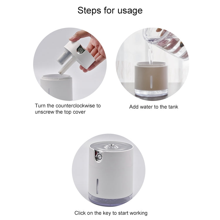 WT-H16 USB Charging Water Pattern Atomizing Humidifier with Colorful Night Lights, Water Tank Capacity: 300mL (White) - Home & Garden by buy2fix | Online Shopping UK | buy2fix