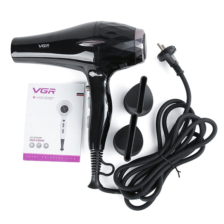 VGR V-413 2200W Negative Ion Hair Dryers with 6 Gear Adjustment, Plug Type: EU Plug (Black) - Home & Garden by VGR | Online Shopping UK | buy2fix