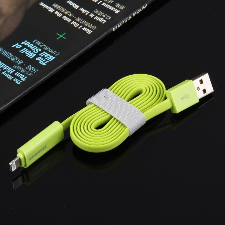 HAWEEL 1m 2 in 1 Micro USB & 8 Pin to USB Data Sync Charge Cable(Green) - Multifunction Cable by buy2fix | Online Shopping UK | buy2fix