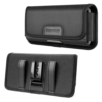HAWEEL 6.1-6.8 inch Nylon Cloth Phone Belt Clip Horizontal Carrying Pouch with Card Slot (Black) -  by HAWEEL | Online Shopping UK | buy2fix