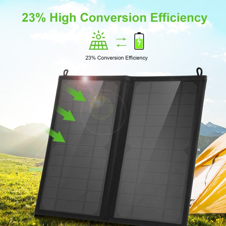 HAWEEL 12W 2 Panels Foldable Solar Panel Charger Bag with 5V / 3.1A Max Dual USB Ports, Support QC3.0 and AFC - Charger by HAWEEL | Online Shopping UK | buy2fix