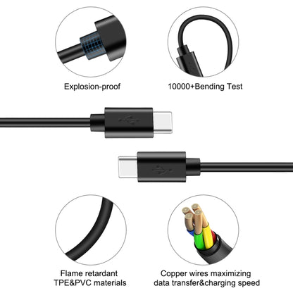 HAWEEL 1m 25W 3A Type-C / USB-C to Type-C / USB-C Fast Charging Data Cable with OTG -  by buy2fix | Online Shopping UK | buy2fix