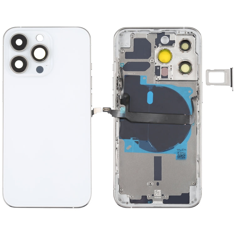 For iPhone 13 Pro Battery Back Cover with Side Keys & Card Tray & Power + Volume Flex Cable & Wireless Charging Module(White) - Repair & Spare Parts by buy2fix | Online Shopping UK | buy2fix