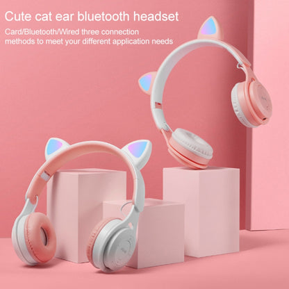 M6 Luminous Cat Ears Two-color Foldable Bluetooth Headset with 3.5mm Jack & TF Card Slot(Blue) - Headset & Headphone by buy2fix | Online Shopping UK | buy2fix