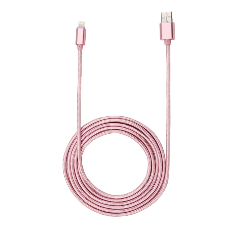 1m Woven Style Metal Head 84 Cores 8 Pin to USB 2.0 Data / Charger Cable(Rose Gold) - Normal Style Cable by buy2fix | Online Shopping UK | buy2fix