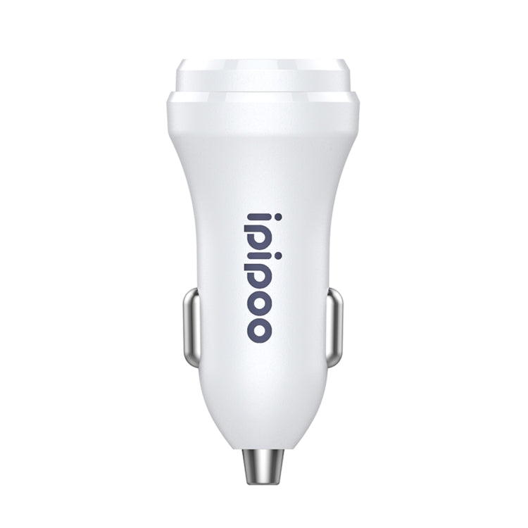 ipipoo XP-1 Dual USB Car Fast Charging Charger with Android Line (White) - Car Charger by ipipoo | Online Shopping UK | buy2fix