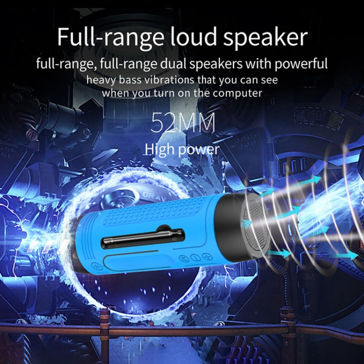 ZEALOT A2 Multifunctional Bass Wireless Bluetooth Speaker, Built-in Microphone, Support Bluetooth Call & AUX & TF Card & LED Lights (Blue) - Desktop Speaker by ZEALOT | Online Shopping UK | buy2fix