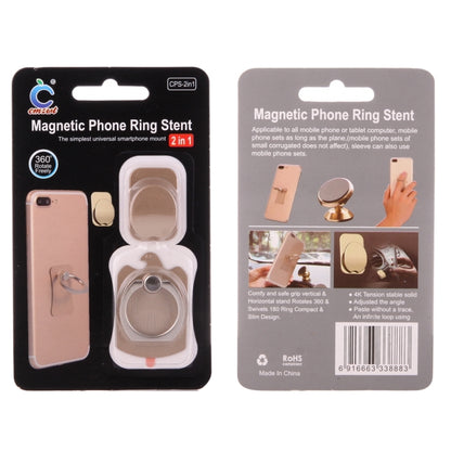 Cmzact CPS-2in1 2 in 1 Eagle Shape 360 Degrees Rotation Magnetic Phone Ring Stent Car Hook Mount(Gold) - Ring Holder by buy2fix | Online Shopping UK | buy2fix