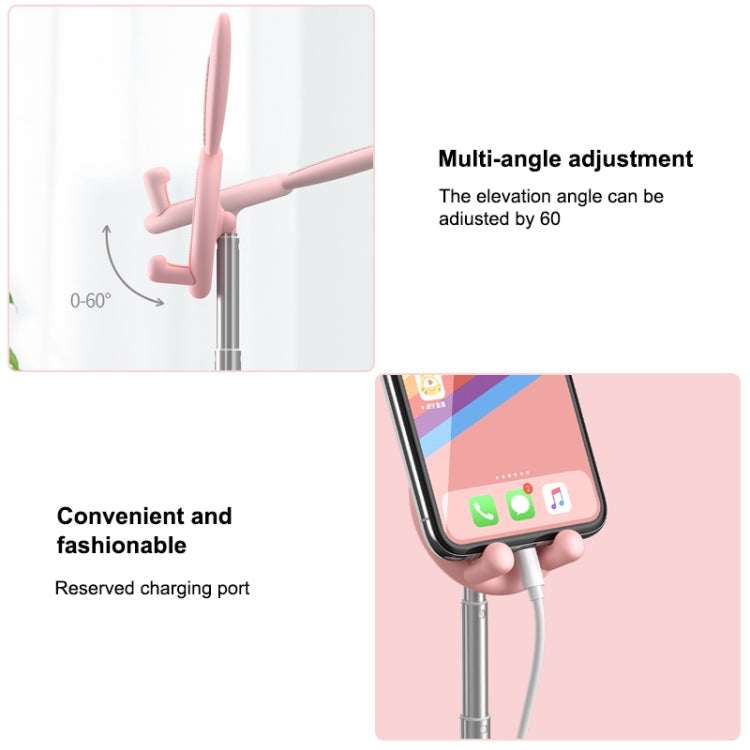 03247 Rabbit Retractable Phone Lazy Bracket Foldable Desktop Holder(Pink) - Desktop Holder by buy2fix | Online Shopping UK | buy2fix