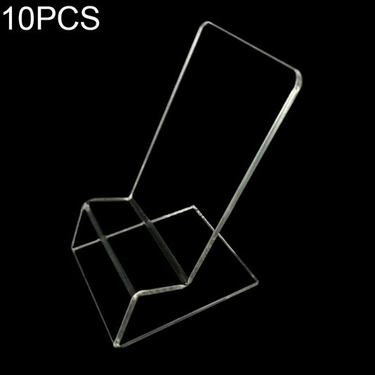 10 PCS Acrylic Mobile Phone Display Stand Holder(Transparent) - Desktop Holder by buy2fix | Online Shopping UK | buy2fix
