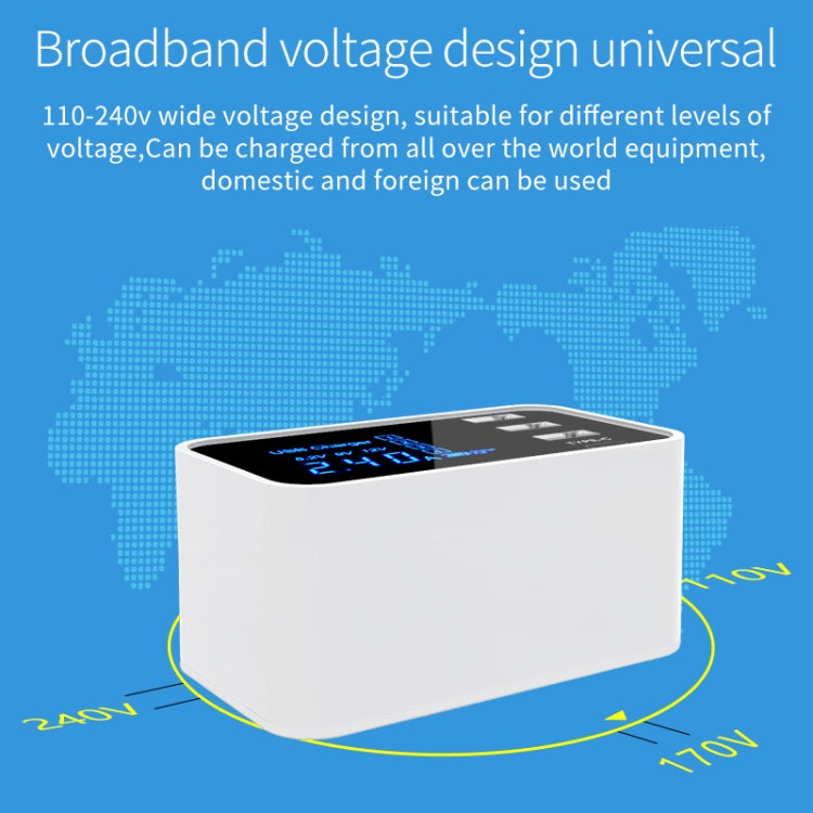 CDA30 20W 3 USB Ports + USB-C / Type-C Ports Multi-function Charger with LED Display, UK Plug - Multifunction Charger by buy2fix | Online Shopping UK | buy2fix