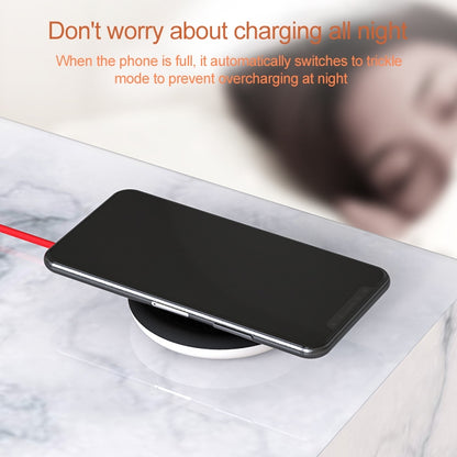 10W Portable Suction Cup Mobile Phone Fast Charging Wireless Charger, Suitable for iPhone 8 / X, Length: 1.5m(White + Black) - Apple Accessories by buy2fix | Online Shopping UK | buy2fix