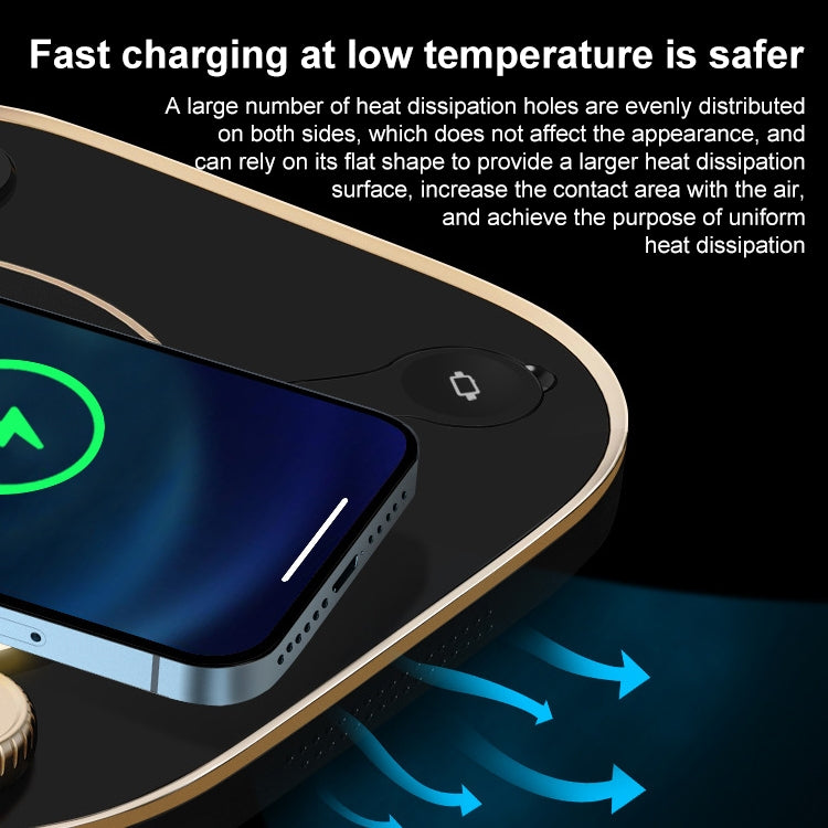 X3 15W 3 in 1 Wireless Charger, Table Lamp (Black) - Apple Accessories by buy2fix | Online Shopping UK | buy2fix