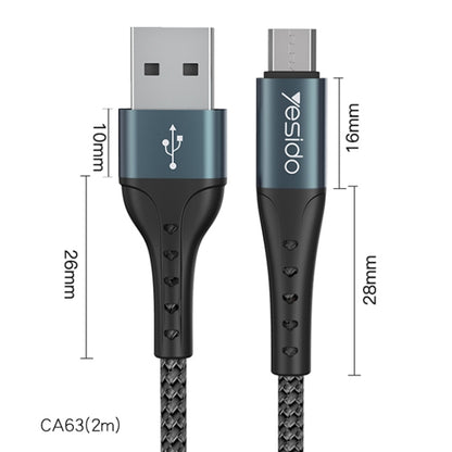 Yesido CA63 2.4A USB to Micro USB Charging Cable, Length: 2m - Micro USB Cable by Yesido | Online Shopping UK | buy2fix