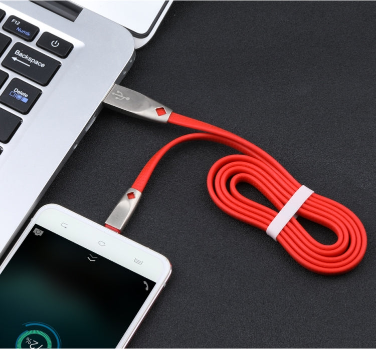 AWEI CL-96 USB to Micro USB Portable TPE + Aluminum Alloy Data Cable, 2A, Length: 1m(Red) - Micro USB Cable by awei | Online Shopping UK | buy2fix