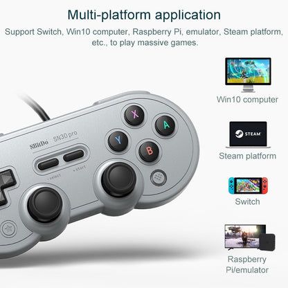 8Bitdo SN30 PRO USB Wired Gamepad Joystick for Swith / Steam / PC(Grey) - Controller Gamepad by 8BitDo | Online Shopping UK | buy2fix