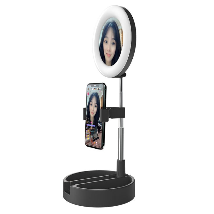 WK G3 Folding Storage Type Desktop Multi-function Live Light Makeup Mirror Holder (Black) - Selfie Light by WK | Online Shopping UK | buy2fix