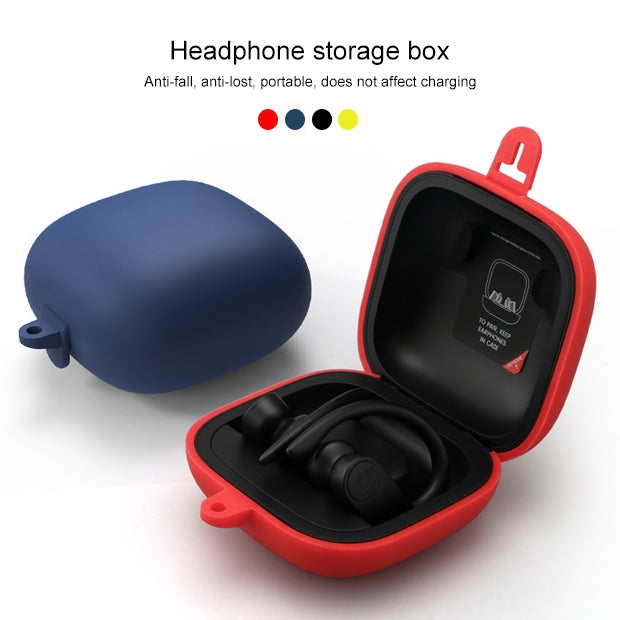 Solid Color Silicone Wireless Bluetooth Earphone Protective Case for Beats Powerbeats Pro(Black) - Other Case by buy2fix | Online Shopping UK | buy2fix