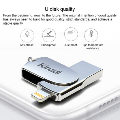 Kinzdi 128GB USB + 8 Pin Interface Metal Twister Flash U Disk (Silver) - USB Flash Drives by Kinzdi | Online Shopping UK | buy2fix