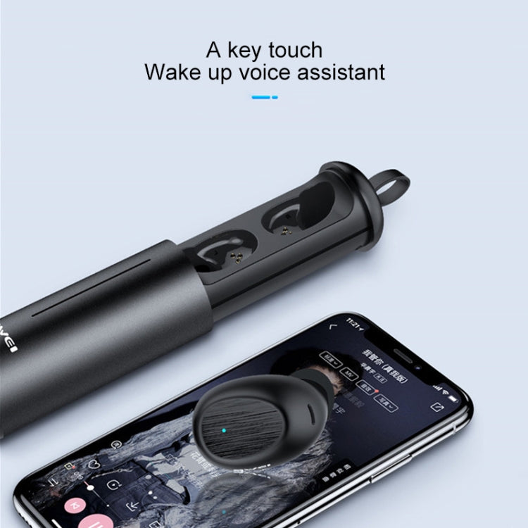 awei T55 TWS Bluetooth V5.0 Ture Wireless Sports Headset with Portable Charging Case(Black) - TWS Earphone by awei | Online Shopping UK | buy2fix