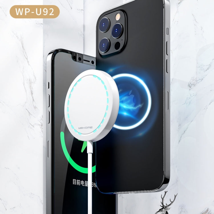 WK WP-U92 15W Ultra Thin Magnetic Wireless Charger with Indicator Light (White) - Apple Accessories by WK | Online Shopping UK | buy2fix