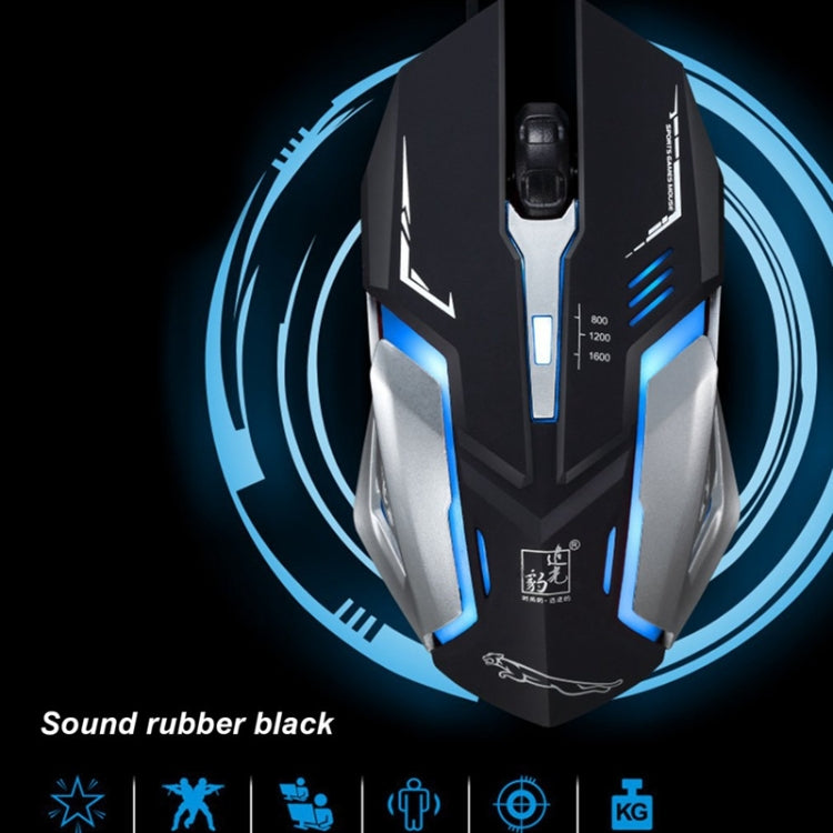 Chasing Leopard K1 USB 1600DPI Three-speed Adjustable LED Backlight Mute Wired Optical Gaming Mouse, Length: 1.3m(Jet Black) - Computer & Networking by Chasing Leopard | Online Shopping UK | buy2fix