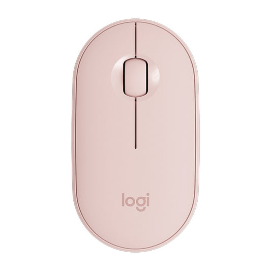 Logitech Pebble Cobblestone Shape Thin 3-keys 1000DPI Mute Wireless Bluetooth Optical Mouse, Wireless Range: 10m (Pink) - Wireless Mice by Logitech | Online Shopping UK | buy2fix