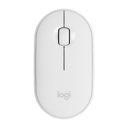 Logitech Pebble Cobblestone Shape Thin 3-keys 1000DPI Mute Wireless Bluetooth Optical Mouse, Wireless Range: 10m (White) -  by Logitech | Online Shopping UK | buy2fix