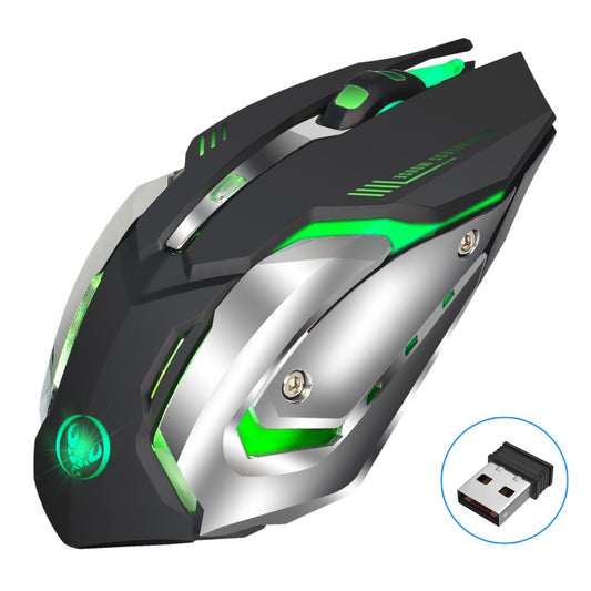 HXSJ M10 2.4GHz 6-keys USB Rechargeable Colorful Lighting Ergonomic 2400DPI Wireless Optical Gaming Mouse for Desktop Computers - Wireless Mice by HXSJ | Online Shopping UK | buy2fix